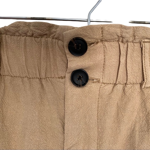 SOLD! UO Pants Isla Slouchy Linen Jogger Cargo Paperbag Pants Tan XS - Picture 11 of 16